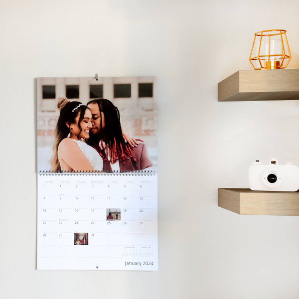 Personalize every month of your custom wall calendar by marking important dates with images and text