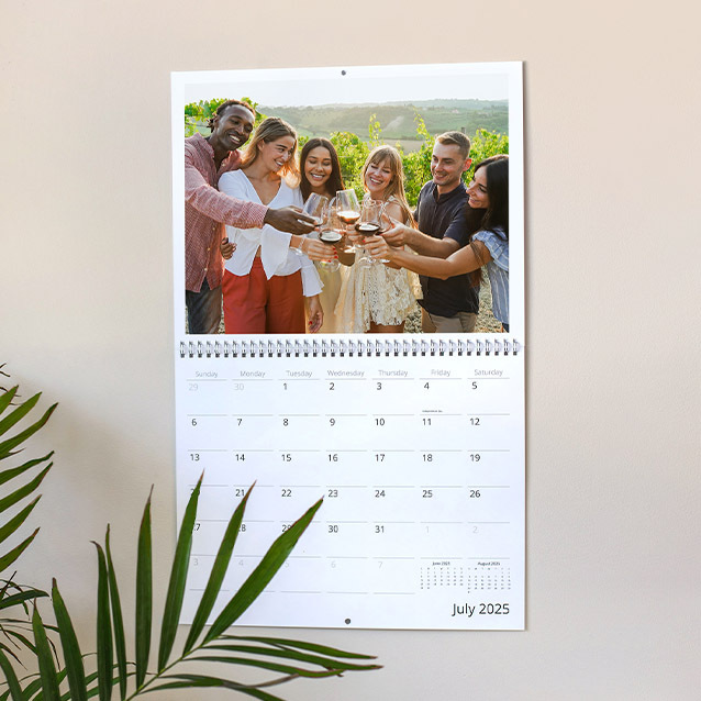 A fully customizable 12-month calendar, perfect for showcasing unforgettable memories from your trip with friends