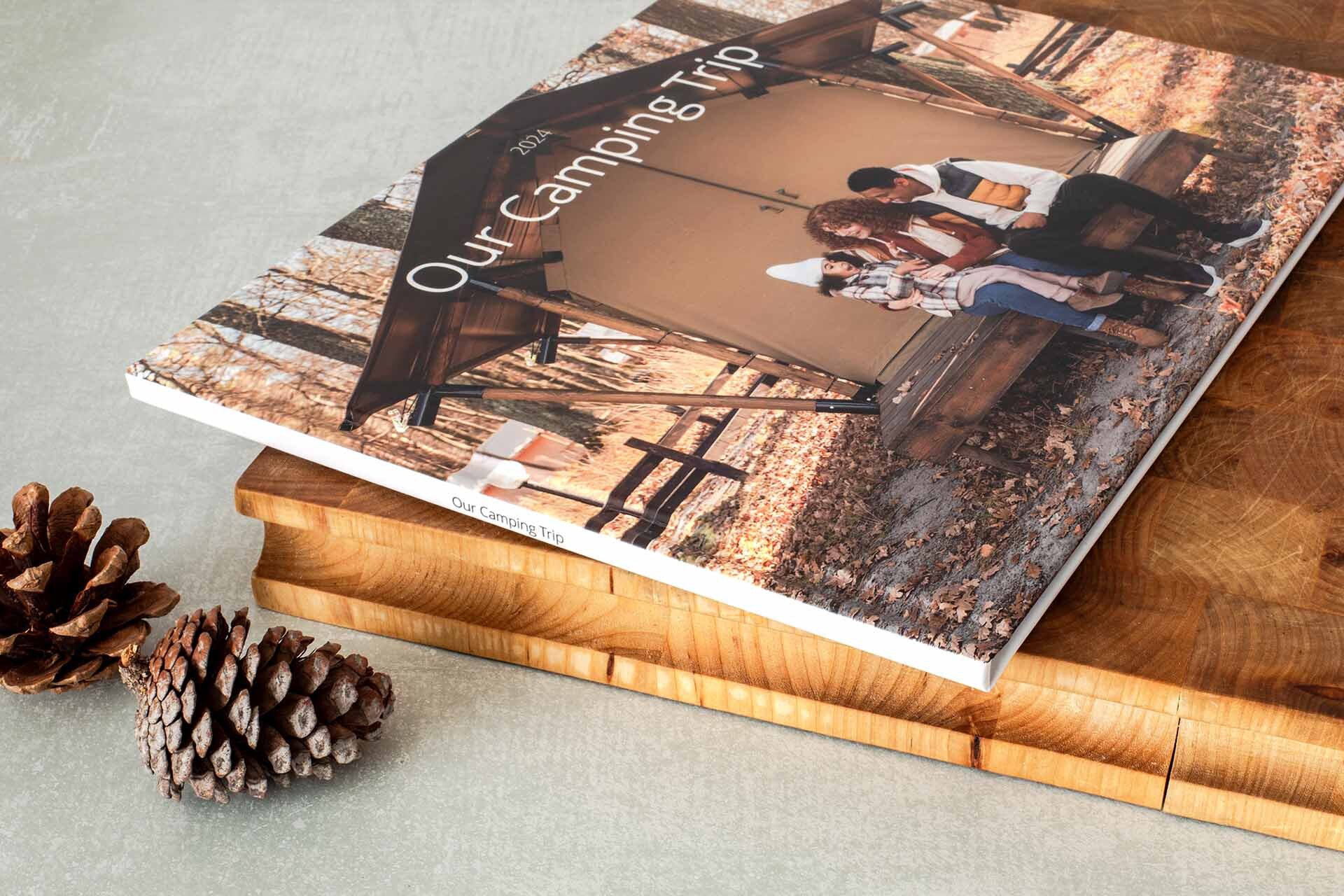 A personalized spine adds a polished touch, making your hardcover photo book easy to display and cherish