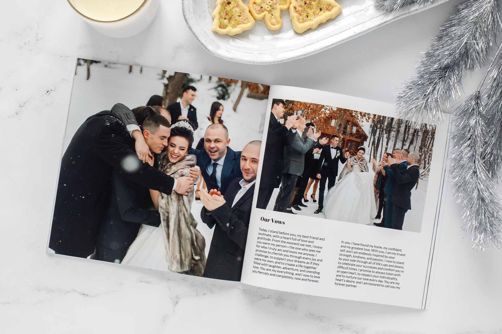 Celebrate your love story this Christmas with a beautifully crafted softcover photo book filled with unforgettable wedding memories.