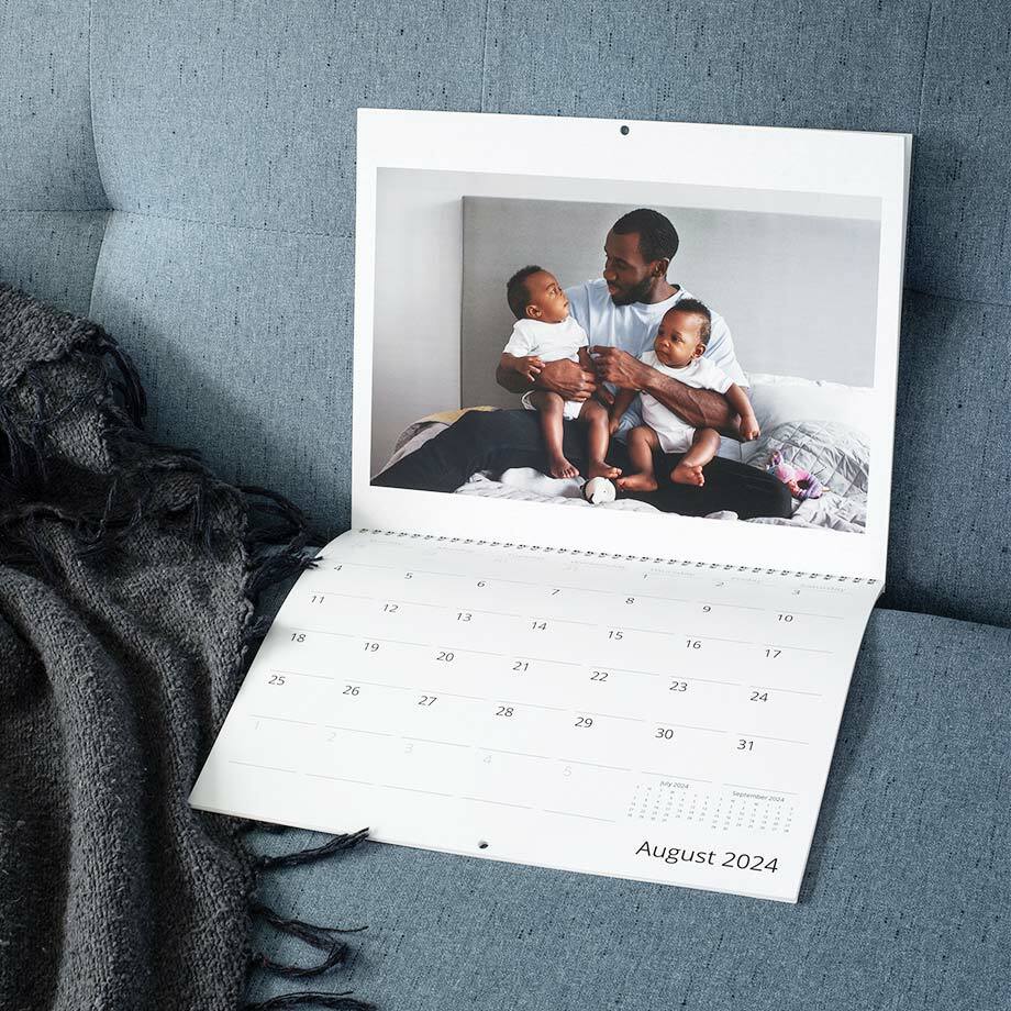 Build a 12 - 24 month photo wall calendars with personalized images and dates