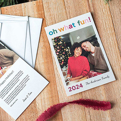Custom holiday photo cards add a personal touch to your season’s greetings for friends and family.