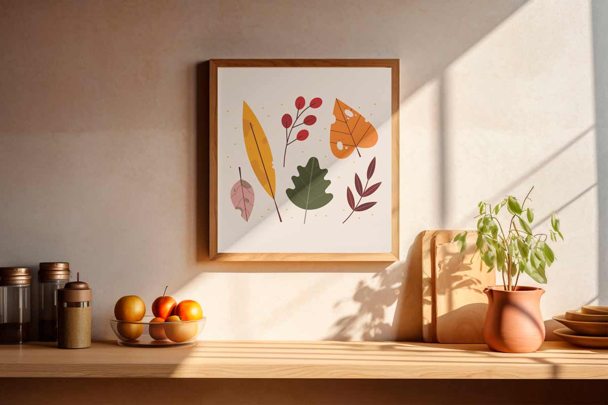 Custom printed wall art prints in a black frame