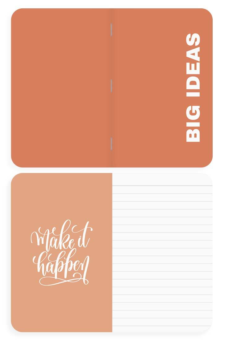 Minimal cover style for recording bold projects, plans, and innovative concepts.