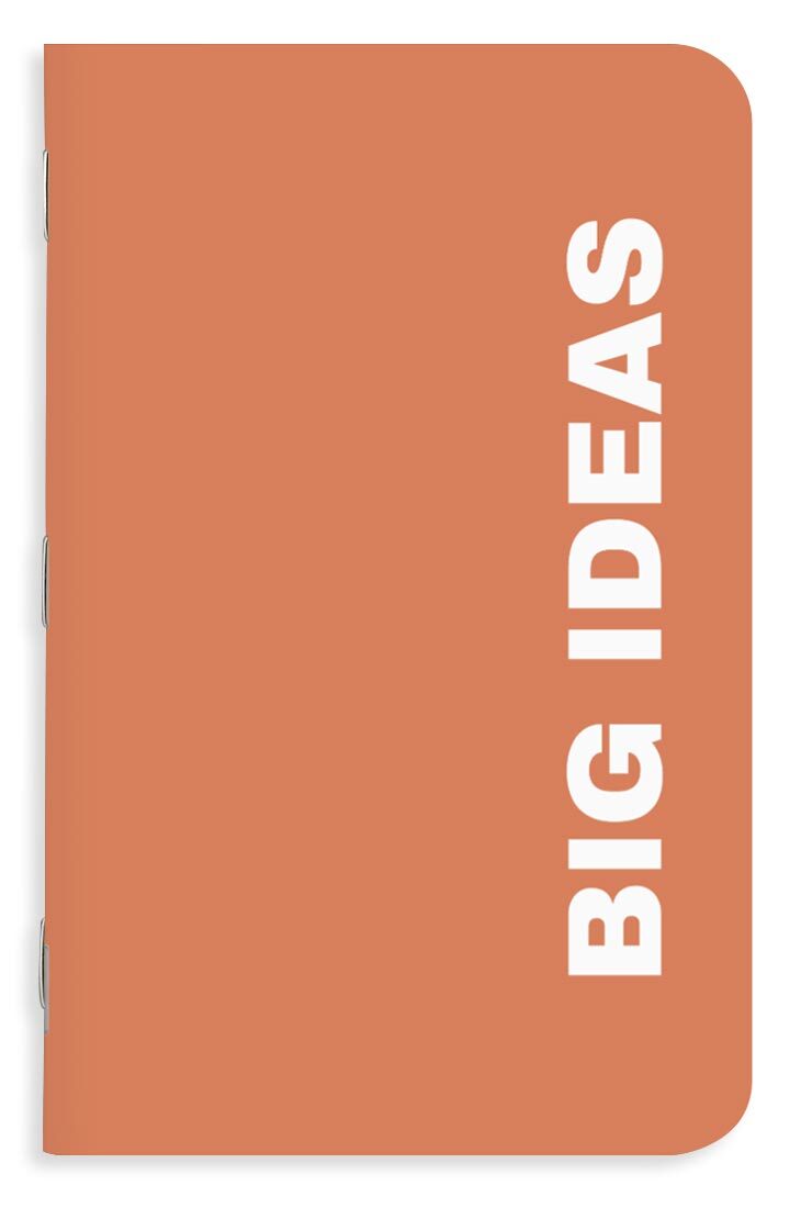 Minimal cover style for recording bold projects, plans, and innovative concepts.