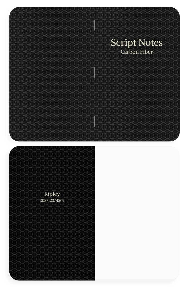 Sleek, modern cover with a carbon fiber texture for a professional look.