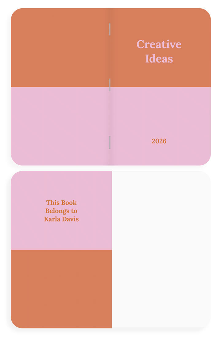 Memo book cover with playful design for capturing creative ideas and inspirations.