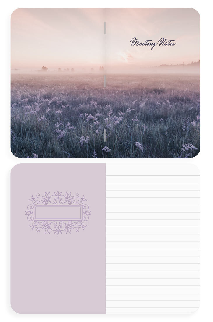 Professional notebook design ideal for documenting meetings and work sessions.
