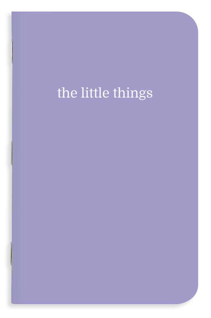 Minimalist notebook design celebrating daily joys and small moments.