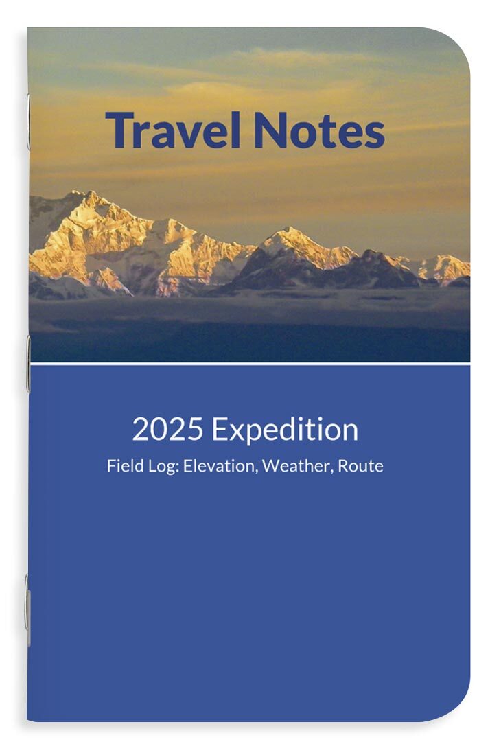 Classic notebook look for recording travel details, itineraries, and reflections.