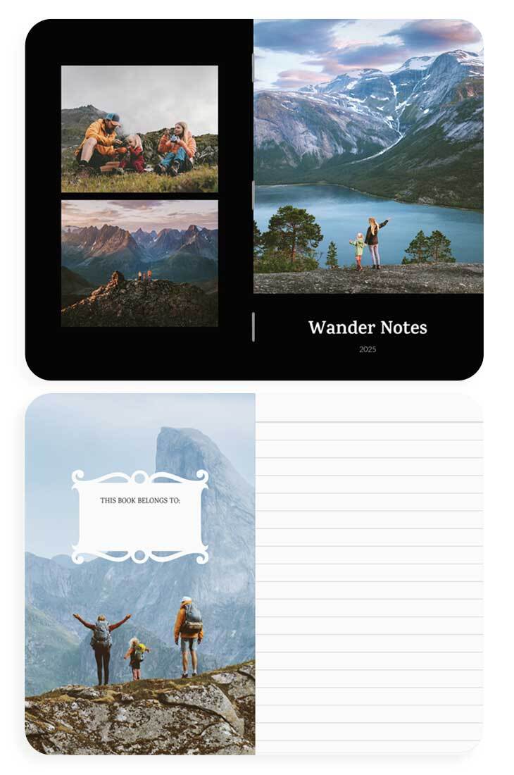 Stylish memo book theme for capturing wanderlust memories and journeys.