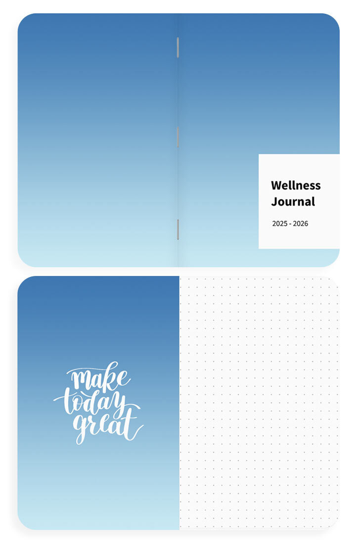 Notebook theme for mindfulness, wellness tracking, and self-care reflections.