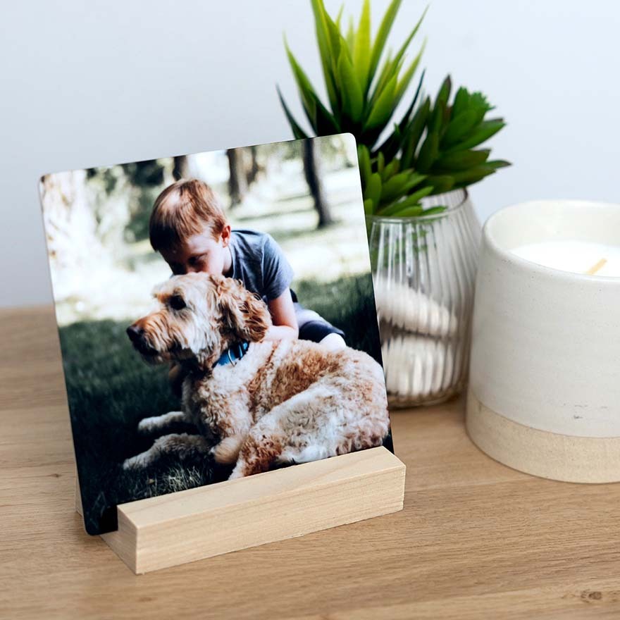 Perfect for desks, shelves, or side tables, this personalized photo display adds a heartfelt touch to any room