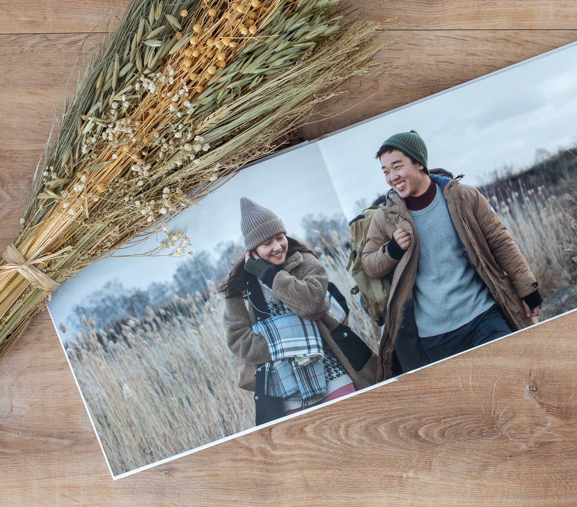 Relive your fall trips in a layflat photo book with seamless design, where panoramic spreads bring autumn adventures to life in vivid, uninterrupted detail