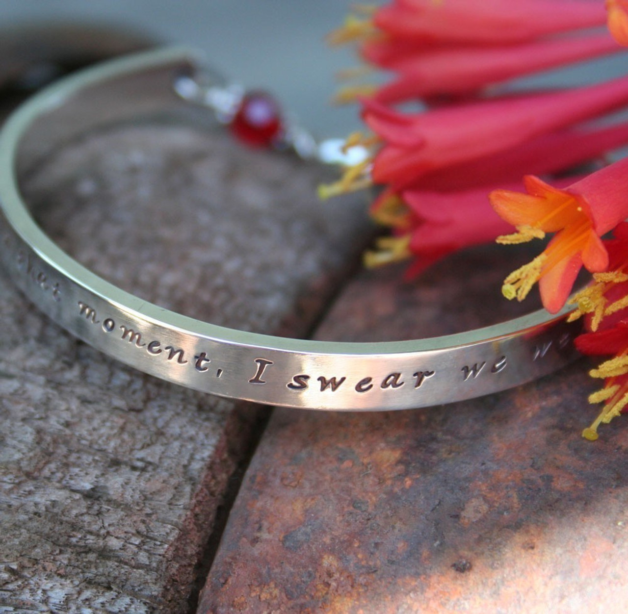 Personalised silver cuff on sale bracelet