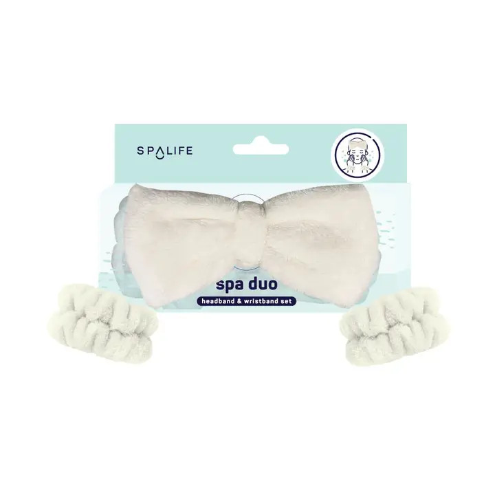 Spa Stirnband Damen Set 3-teilig – Weiches Haarband Mit Bärenohren & Armbändern Für Make-up, Yoga, Wellness
