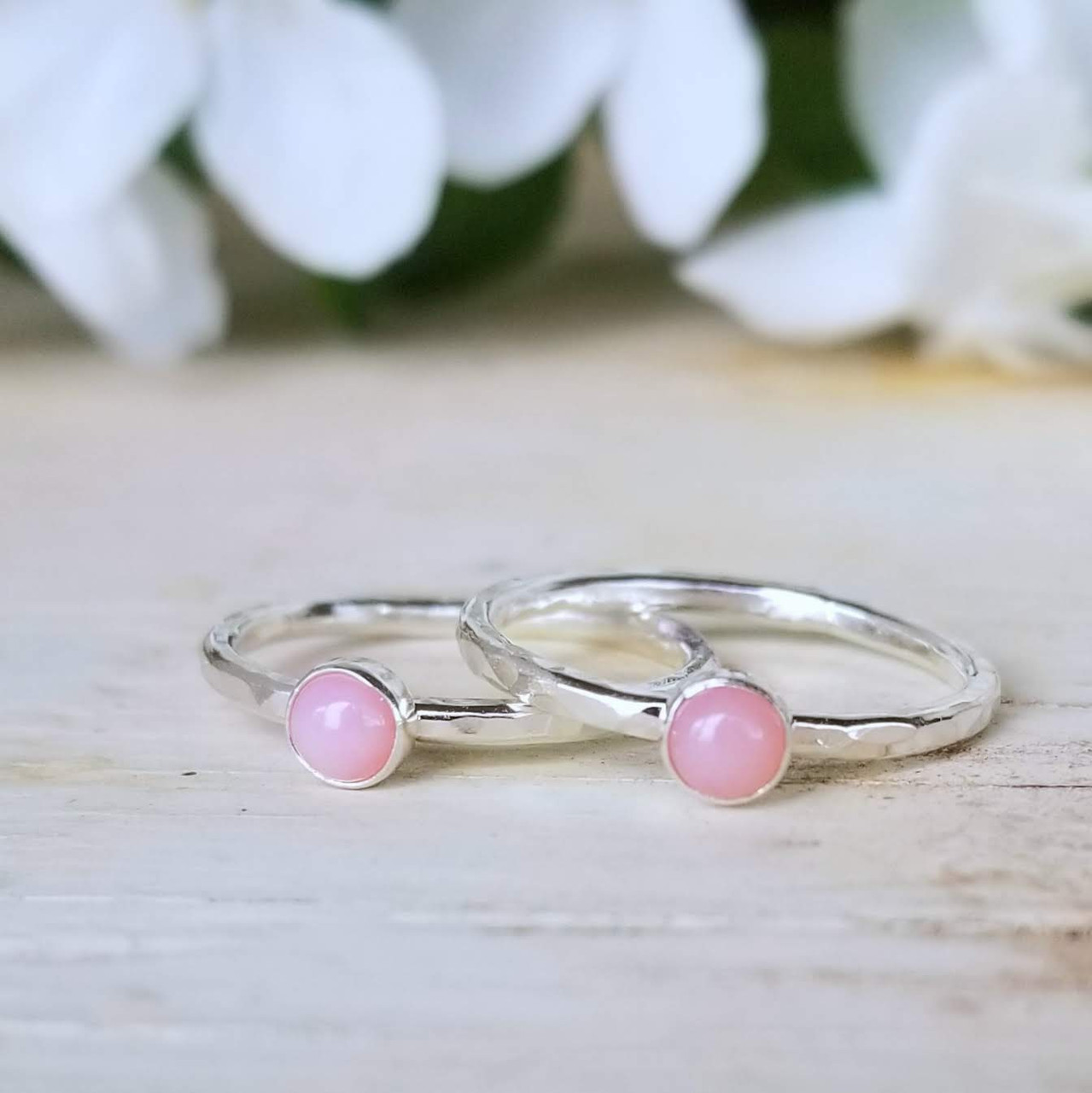 Pink opal sterling sales silver ring