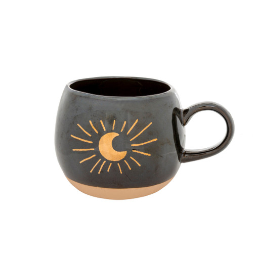 Crescent Moon Mug black gold

