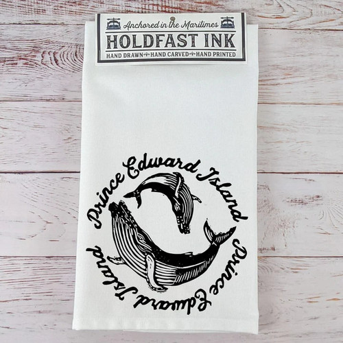 humpback whale pair tea towel pei prince edward island humpback whale pair tea towel pei prince edward island