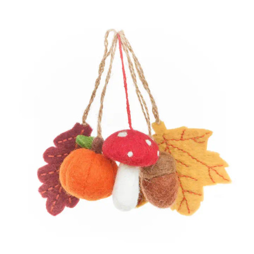 Set of 5 Forest Walks Felted Decorations Set of 5 Forest Walks Felted Decorations
