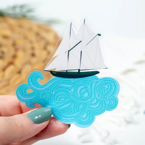 Bluenose Tall Ship on Wave Sticker