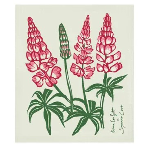 Pink Lupins Swedish Dish Cloth Pink Lupins Swedish Dish Cloth