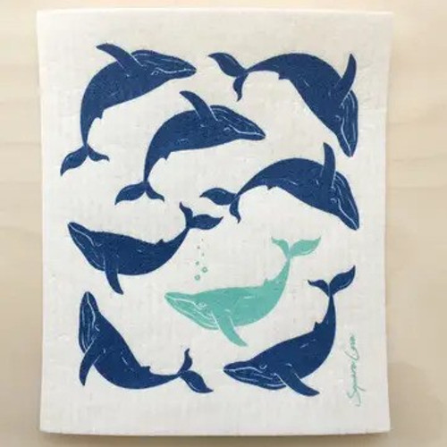 Whales Swedish Dish Cloth Whales Swedish Dish Cloth