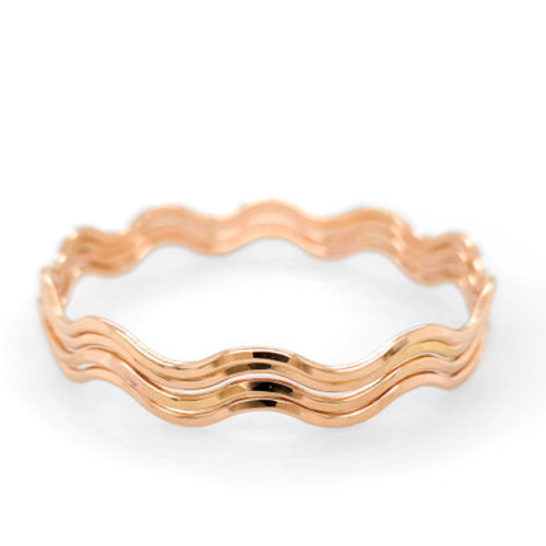 Oceanside Seafoam Wave Bangle - 14k Yellow Gold Filled Oceanside Seafoam Wave Bangle - 14k Yellow Gold Filled