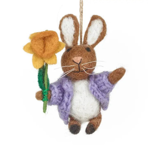 Remi the Rabbit felted ornament by Felt So Good