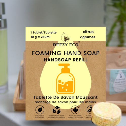 Citrus Foaming Hand Soap Tablet by Beezy Eco