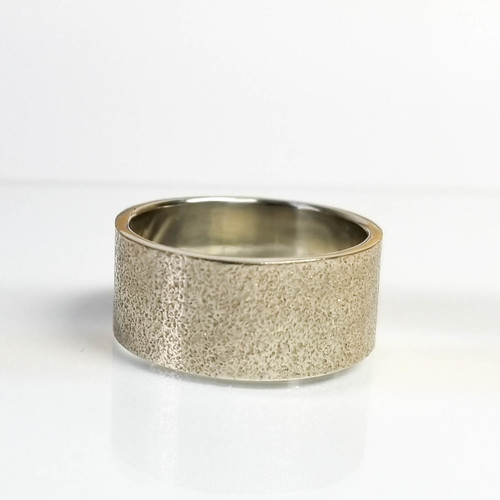 8mm Sand Wedding Band in 10k or 14k, White, Yellow or Rose Gold