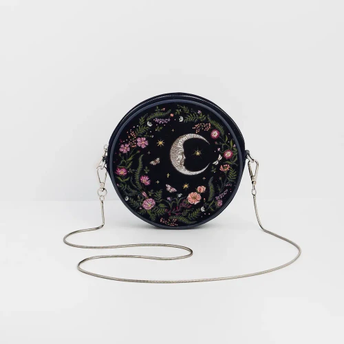 Chloe Midnight Garden Circle Navy Velvet