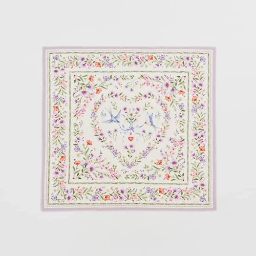 Forget Me Knot Cream Narrative Square Scarf