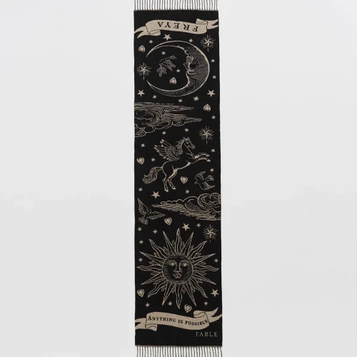 Black Freya Jacquard Doubleface Scarf