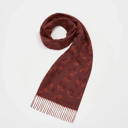 Blackberry Long Jacquard Scarf Burgundy