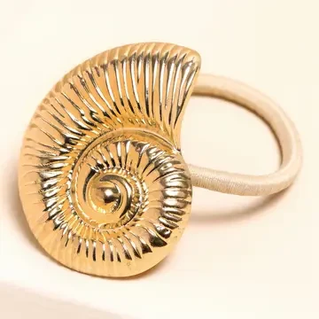 Shell Hair Tie in Gold