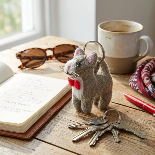 Felt Cat Keyring