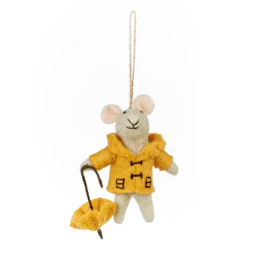Felt Rainy Day Mouse Woodland Hanging
