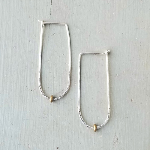 Brass Washer U Hoop Earrings Brass Washer U Hoop Earrings