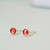 Rich little garnet studs. So dainty at only 4mm, and accented with millegrain detailing. Available in your choice of sterling silver or 14k gold filled. 