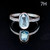 Ocean Whisperer - Blue Topaz Sand Band Ring Ocean Whisperer - Blue Topaz Sand Band Ring