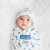 Blue Triangles Hat and Swaddle Set