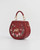 Running Bunny Embroidered Saddle Purse in Cherry Red