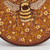 Bumblebee Embroidered Circle Purse in Tan
