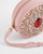 Ladybug Embroidered Circle Purse in Pink