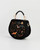 Fox and Owl Embroidered Saddle Purse in Black Velvet