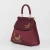 Fox & Mushroom Embroidered Burgundy Satin Tote