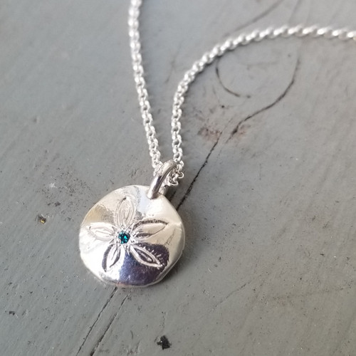 Sand Dollar Necklace, Sterling Silver | Island Sun Jewelry Beach Haven NJ