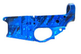 Blue Marbleized AR-15 Complete Rifle H-bar 5.56, 1/9 Twist