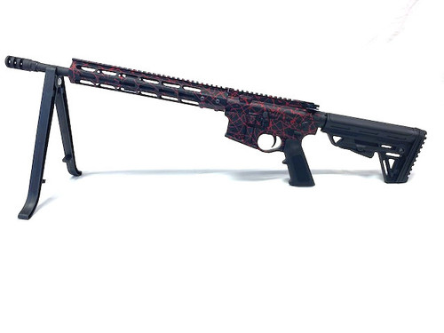 Red Splash Anodized AR15 Complete Rifle (H-bar 5.56 Rifle length Rail 1/9)